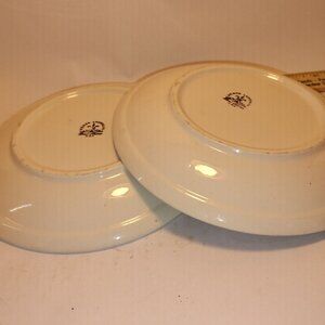 Vintage Homer Laughlin 2C Ceramic Dinner Plates With Triangle Pattern